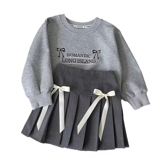 Grey 2 Piece skirt Set